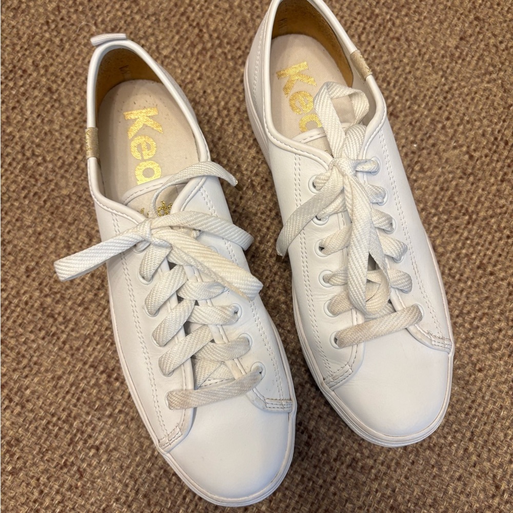 Keds Triple Up Leather Sneakers in White - Picture 2 of 9